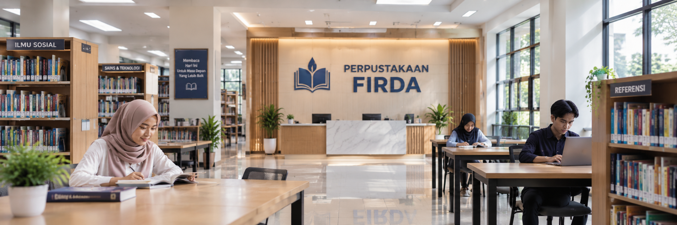 Bright Modern Library Interior